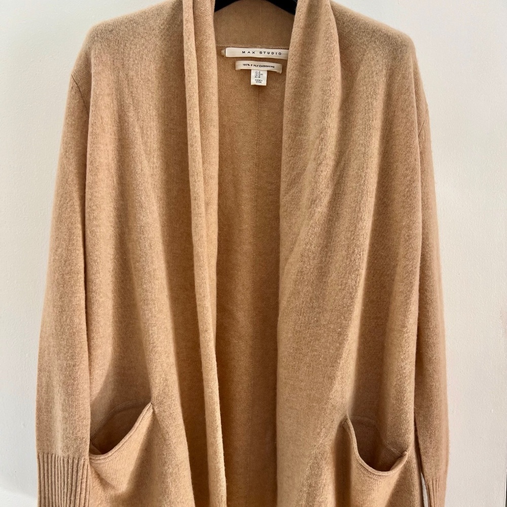 Max Studio - Camel Cashmere Cardigan (M)